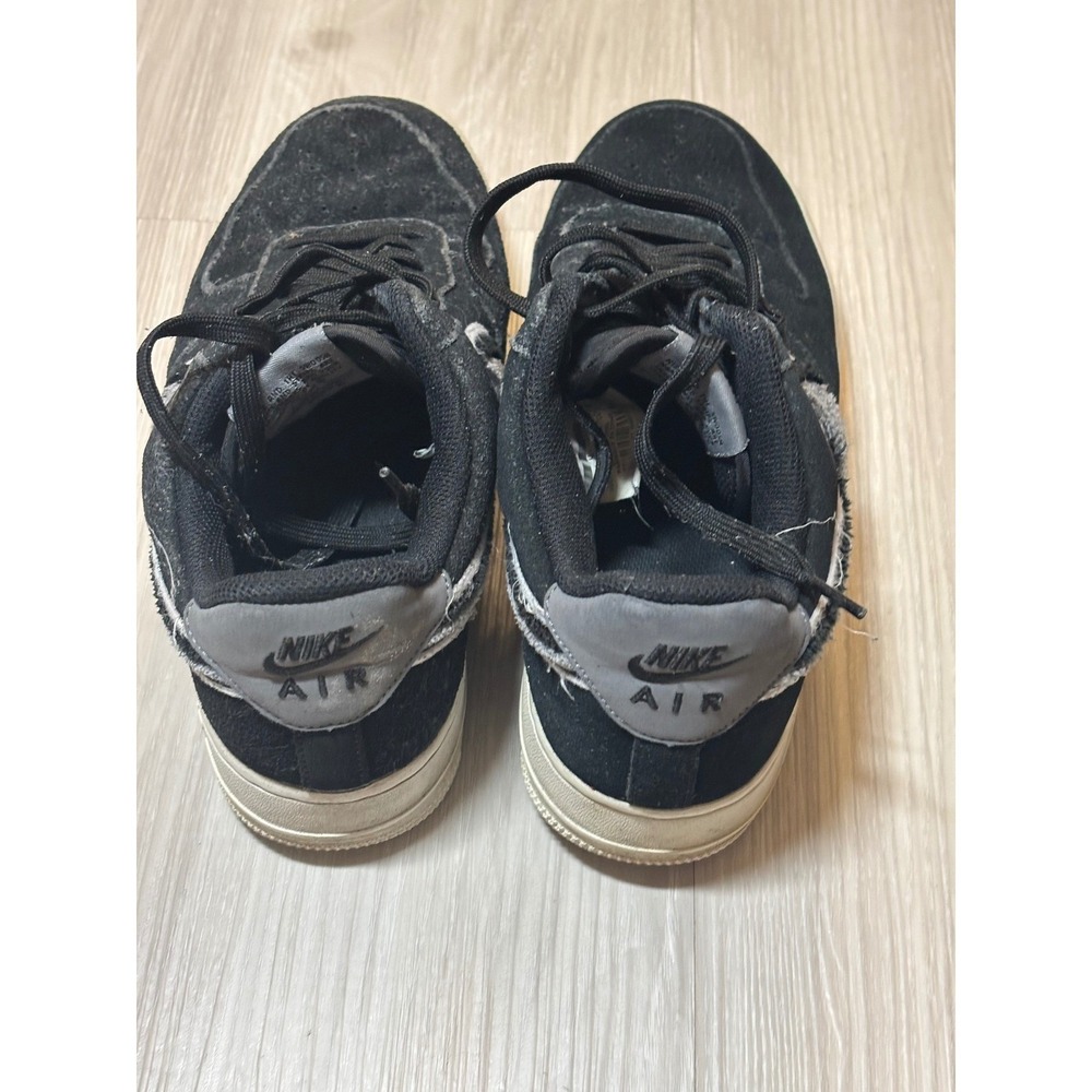 Nike Sneakers Mens 8 Black Cool Grey Air Force 1 Low 3D Chenille Swoosh - Picture 3 of 16